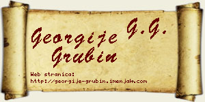 Georgije Grubin vizit kartica